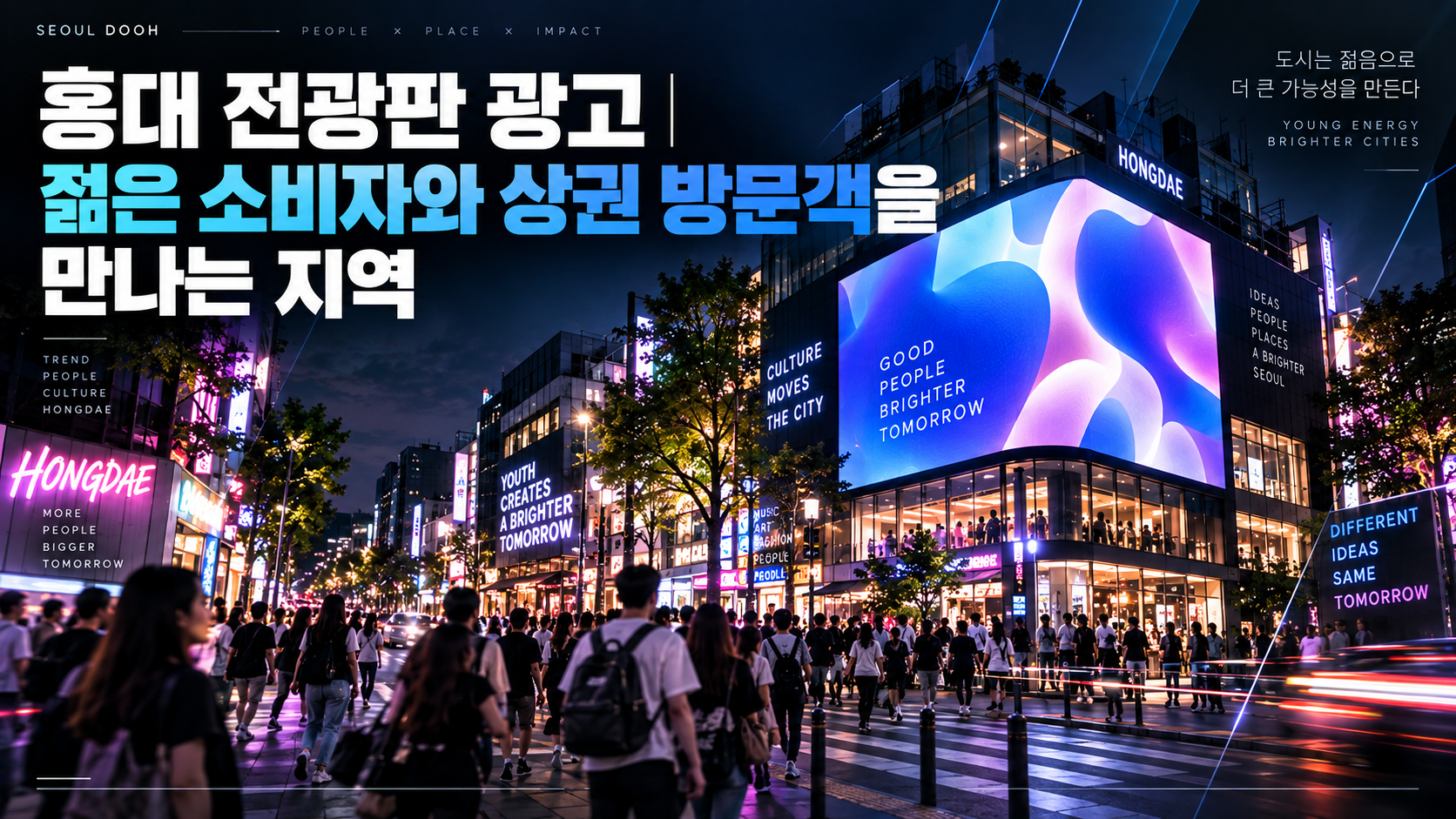 홍대 전광판 광고｜젊은 소비자와 상권 방문객을 만나는 지역